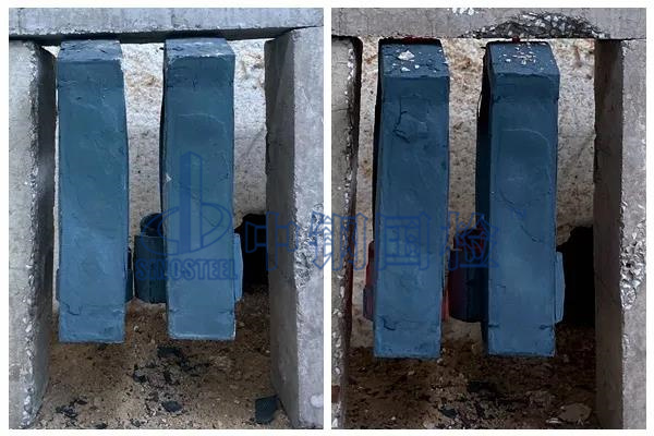 預(yù)埋槽道耐火試驗前后對比圖